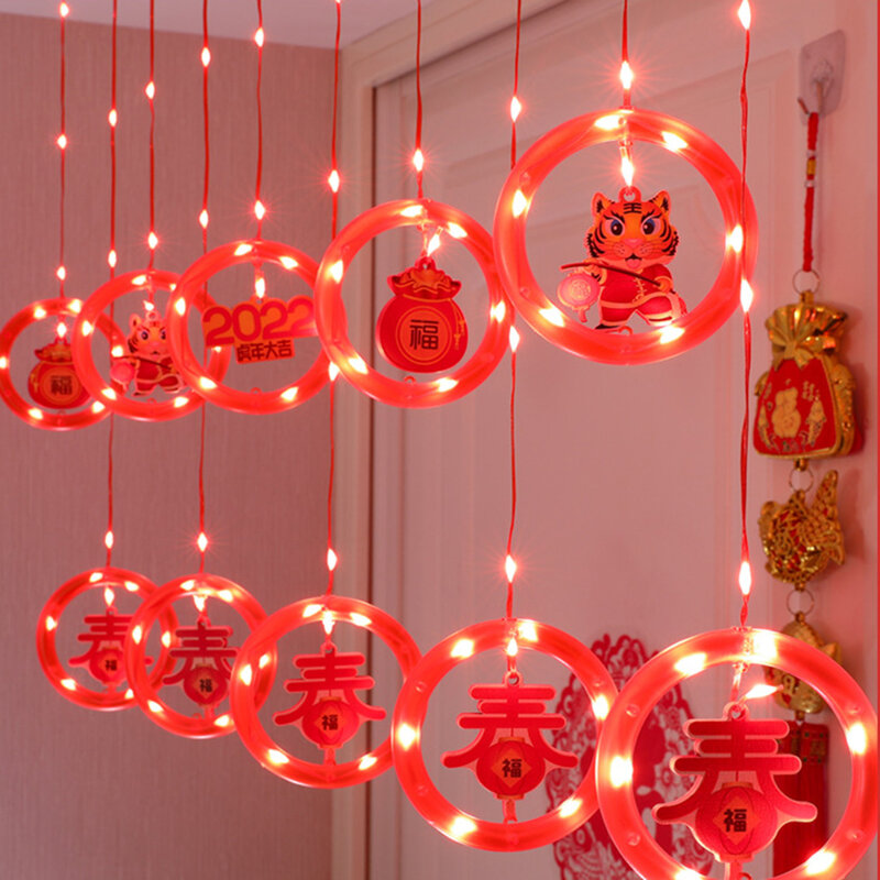 الأحمر فانوس قلادة LED الصينية عقدة سلسلة أضواء الجنية أضواء وامض الديكور لقضاء عطلة الشارع المنزل بطارية USB بالطاقة #1