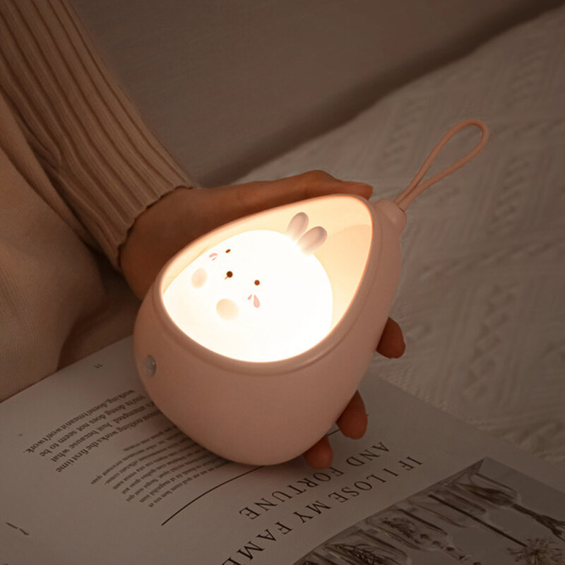 الذكية مستشعر حركة ليد ضوء الليل USB قابلة للشحن لطيف الحيوان Led مصباح هدايا للأطفال أطفال غرفة نوم سيليكون الجدار أضواء #6