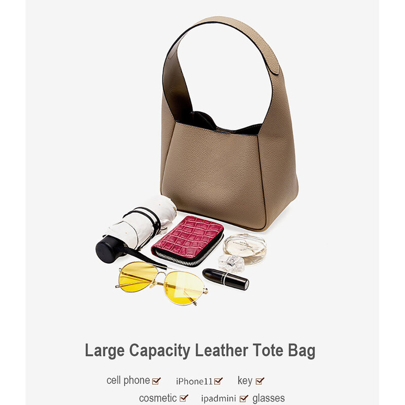 حقيبة أنيقة فاخرة حمل حقائب النساء كبيرة Capaticy حقائب كتف 2022 العلامة التجارية لينة جلد طبيعي المتسوق المحافظ للمدرسة