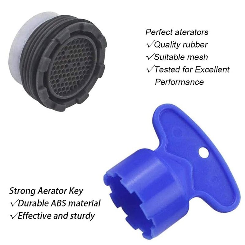 1.2GPM Faucet Replacement Part Insert Filter, Restrictor Aerator,4 Pack(Blue+Black)