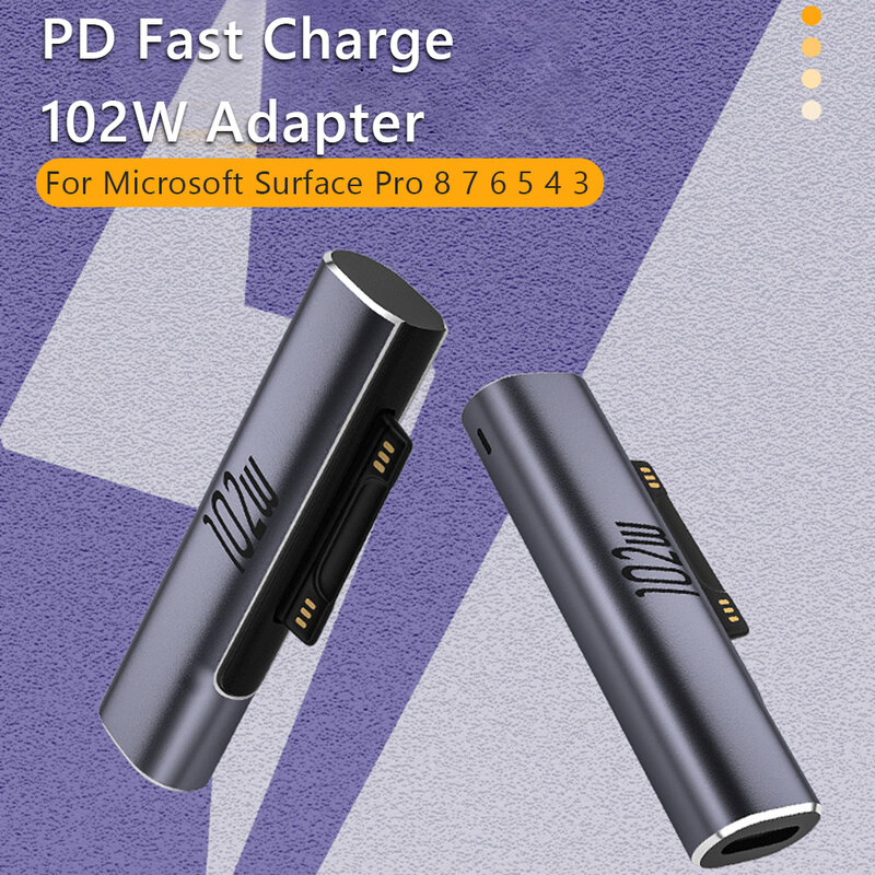 نوع C PD سريع قابس شحن 102 واط USB C محول محول ل مايكروسوفت السطح برو 8 7 6 5 3 الذهاب USB-C شاحن محول الطاقة