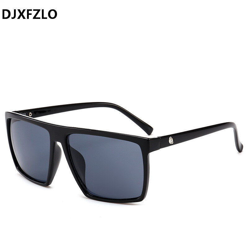 DJXFZLO 2022 مربع النظارات الشمسية الرجال العلامة التجارية مصمم مرآة اللونية المتضخم النظارات الشمسية الذكور نظارات شمسية رجل oculos دي سول