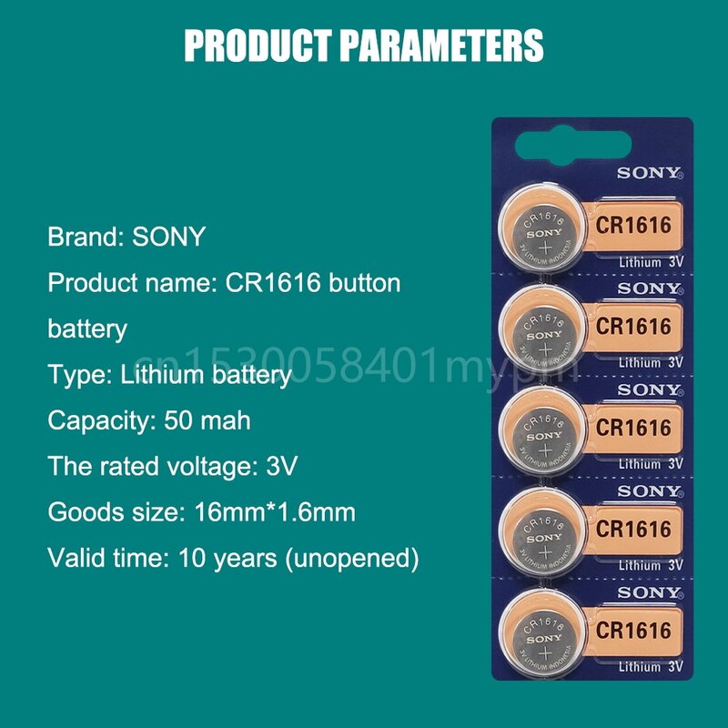 بطارية خلوية أصلية من Sony 100% طراز CR1616 لساعة السيارة بمفتاح بعيد Cr 1616 ECR1616 GPCR1616 بطارية ليثيوم 3 فولت