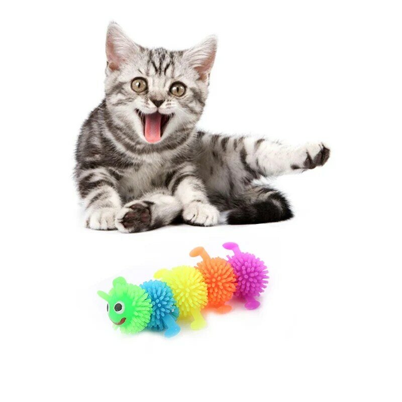 كلب القط لعب لينة المطاط الحيوان على شكل لعبة مضحك متعدد الألوان لعبة للقطط الكلاب الاسترخاء الضغط منتجات الحيوانات الأليفة محظوظ القط