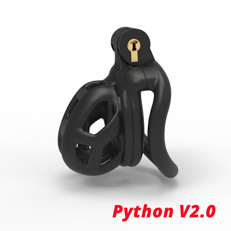 Clearance Price Mamba Python V2.0 Cock Cage 3D Design Custom Chastity Device Lightweight Curved Penis Ring Cobra Adult Sex Toys