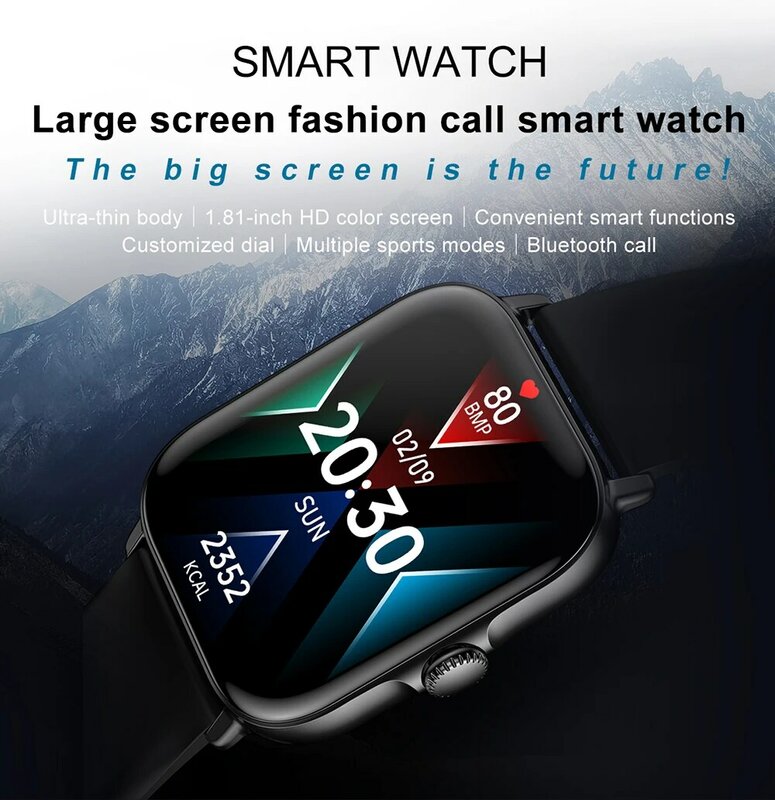 COLMI 2022 جديد بلوتوث الإجابة مكالمة ساعة ذكية الرجال 1.81 بوصة HD كامل اللمس SmartWatch الطلب مكالمة جهاز تعقب للياقة البدنية أندرويد IOS #4