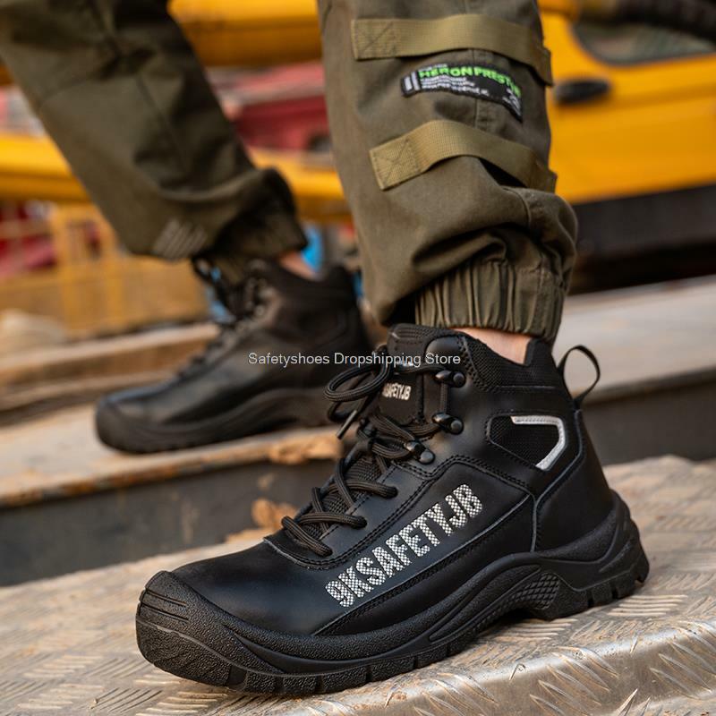 جديد الرجال أحذية أمان ستوكات مقاوم للماء الصلب حذاء مزود بفتحة للأصابع أحذية العمل الصناعية الرجال سلامة العمل الأحذية 2022 الذكور الأمن