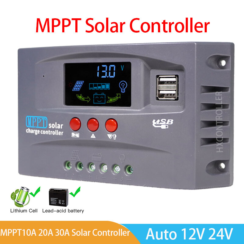 جديد 10A 20A 30A 12 فولت 24 فولت MPPT الشمسية جهاز التحكم في الشحن 50VDC PV منظم شاشة ملونة ل ليثيوم Lifepo4 هلام الرصاص الحمضية
