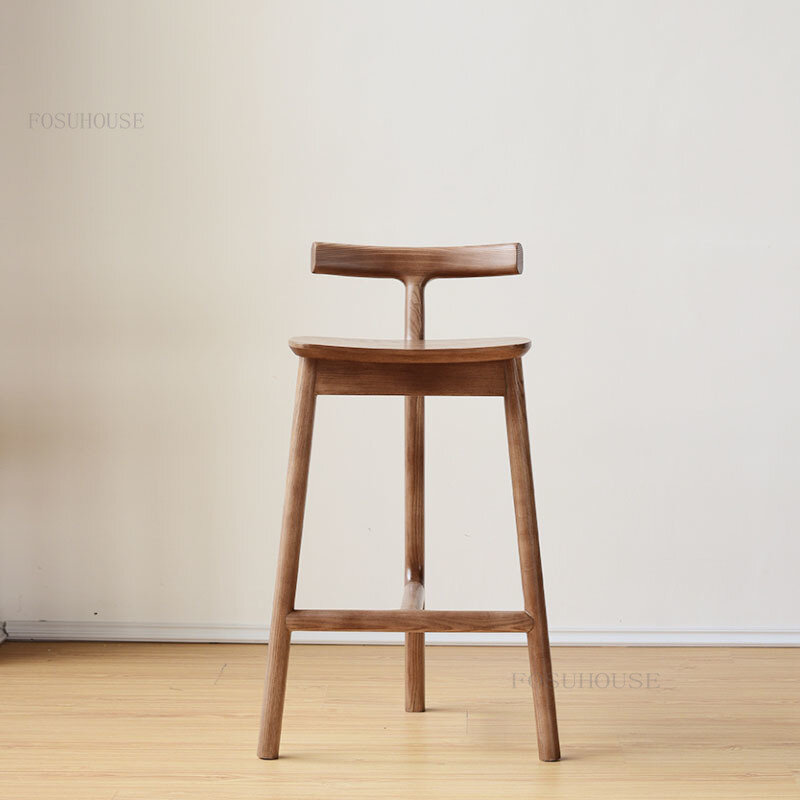 الاسكندنافية الصلبة مقاعد خشبية لتناول الطعام الصالات المنزل كرسي طويل الساق الشمال مصمم الترفيه البراز الحديثة الحد الأدنى أثاث منزلي