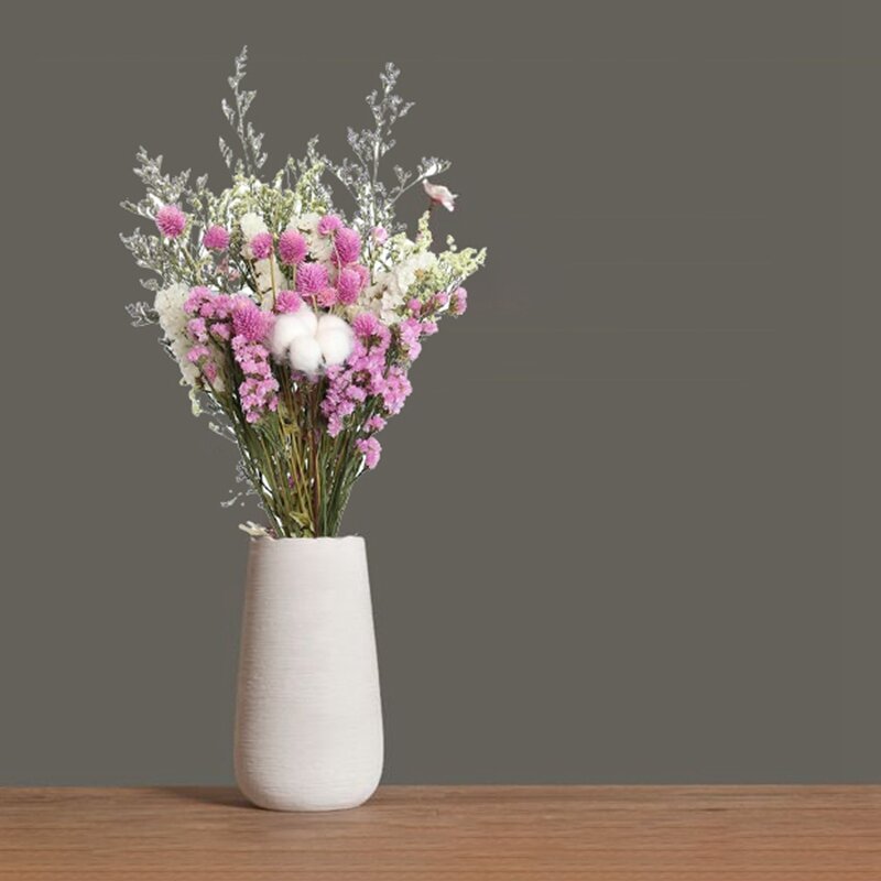 Natural Rose Cotton Eucalyptus Stems Dried Flower Branch For Farmhouse Style Antique Floral For Furniture Vase Tabletop