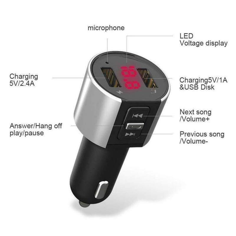 بلوتوث FM الارسال مشغل MP3 يدوي سيارة عدة المزدوج USB سريع مهايئ شاحن ل جهاز تسجيل فيديو رقمي للسيارات راديو اكسسوارات السيارات
