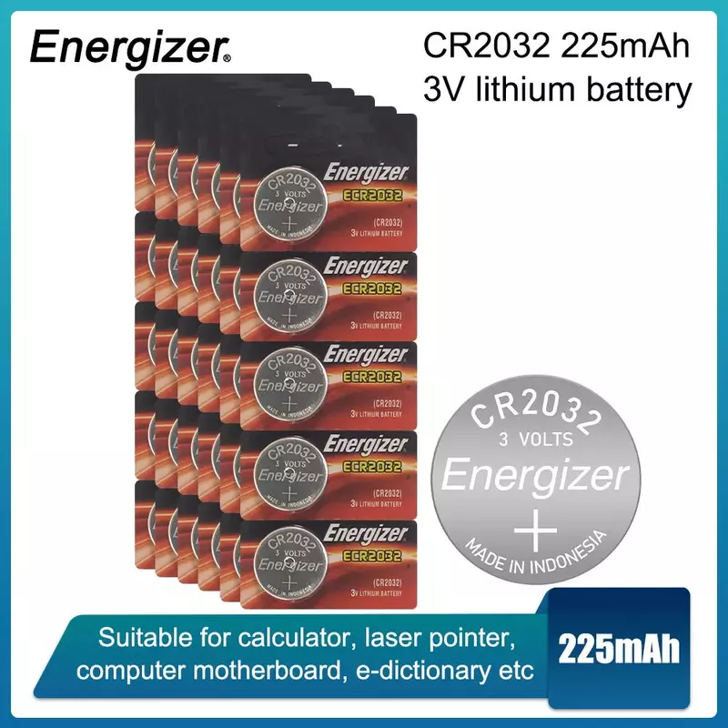 الأصلي إنرجايزر CR2032 DL2032 ECR2032 BR2032 2032 CR 2032 3 فولت خلية زر الليثيوم عملة بطارية طويلة الأمد للساعات