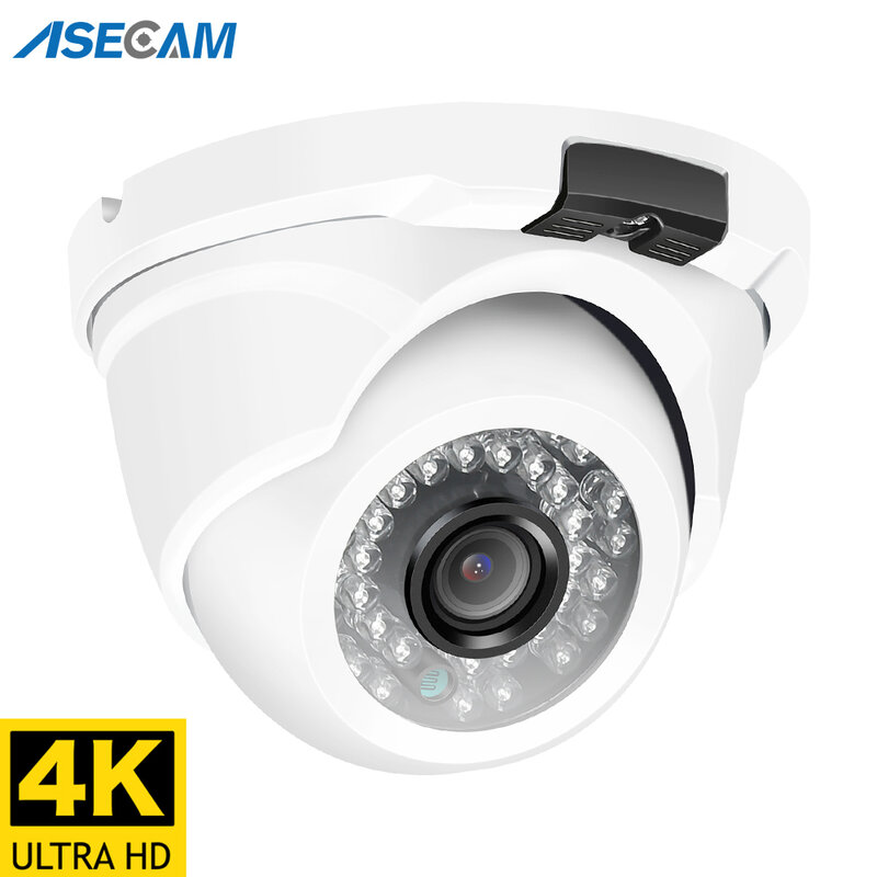 4K 8MP IP كاميرا في الهواء الطلق POE H.265 Onvif قبة معدنية داخلي CCTV زاوية واسعة 2.8 مللي متر 4MP كاميرا الأمن