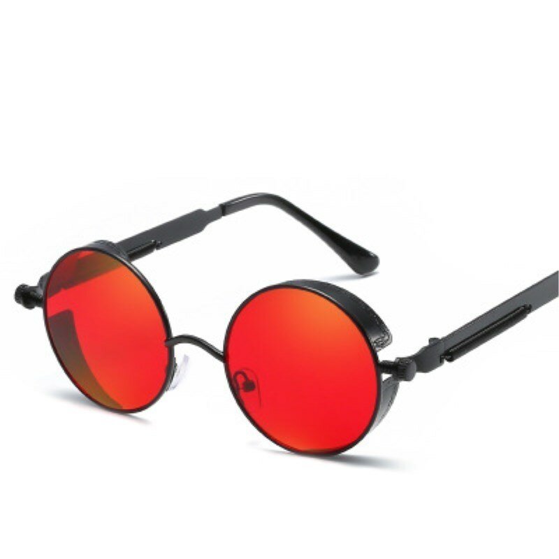 Steampunk Steampunk الأحمر النظارات الشمسية الرجال الجولة الشرير سبيكة معدنية ريترو نظارات شمسية النساء 2020 نظارات الرجال القوطية نمط ظلال #4