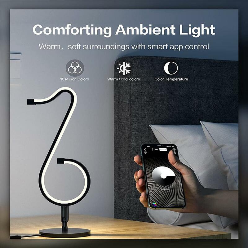 RGB Colorful Night Light Simple Musical Note Shape 180 Degrees Rotated Base Bedroom Bedside Wall Decoration Atmosphere Lamp #5