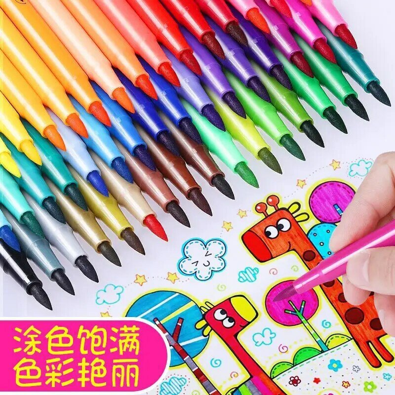 مجموعة أقلام ألوان مائية ناعمة الرأس للأطفال وطلاب المدارس الابتدائية ، لوحة قابلة للغسل ، اختيار اللون ، رياض الأطفال