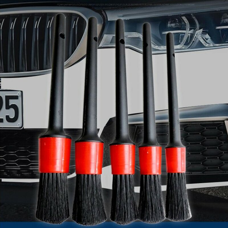 5 pcs soft car detailing brush set auto interior brush wheel cleaning tool automotive detail brushes for leather air ven