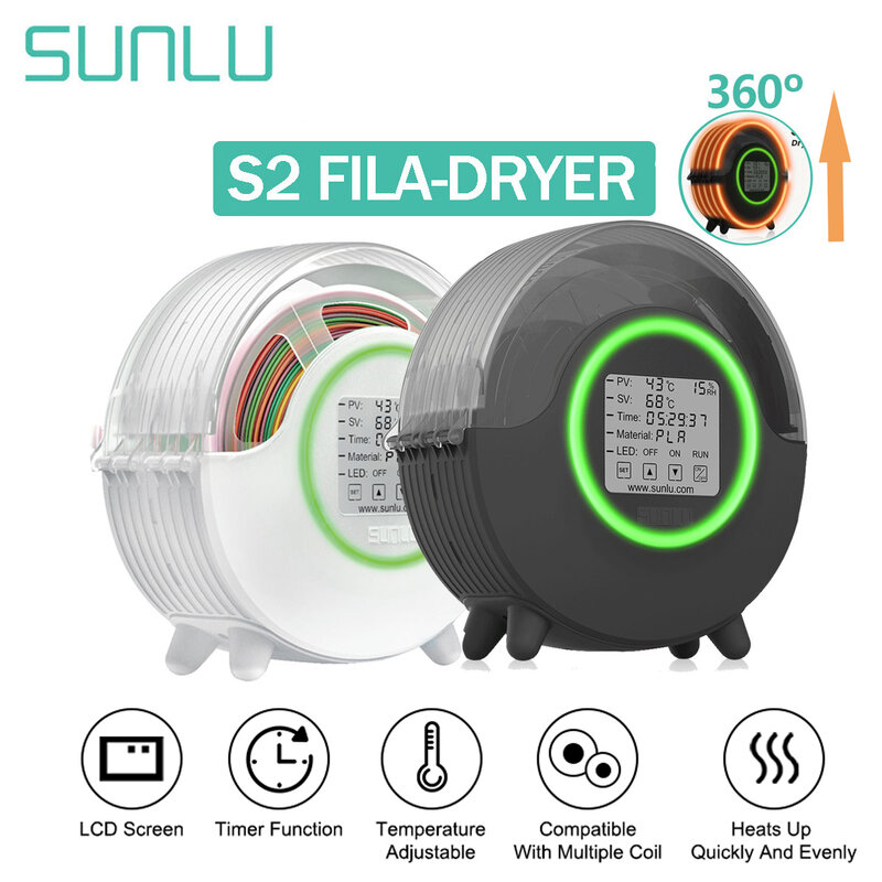 SUNLU S2 ثلاثية الأبعاد خيوط مجفف ترقية Filadryer LED شاشة تعمل باللمس صندوق جاف 360 درجة التدفئة المحيطي قابل للتعديل الحرارية ثلاثية الأبعاد الطباعة التجفيف #1