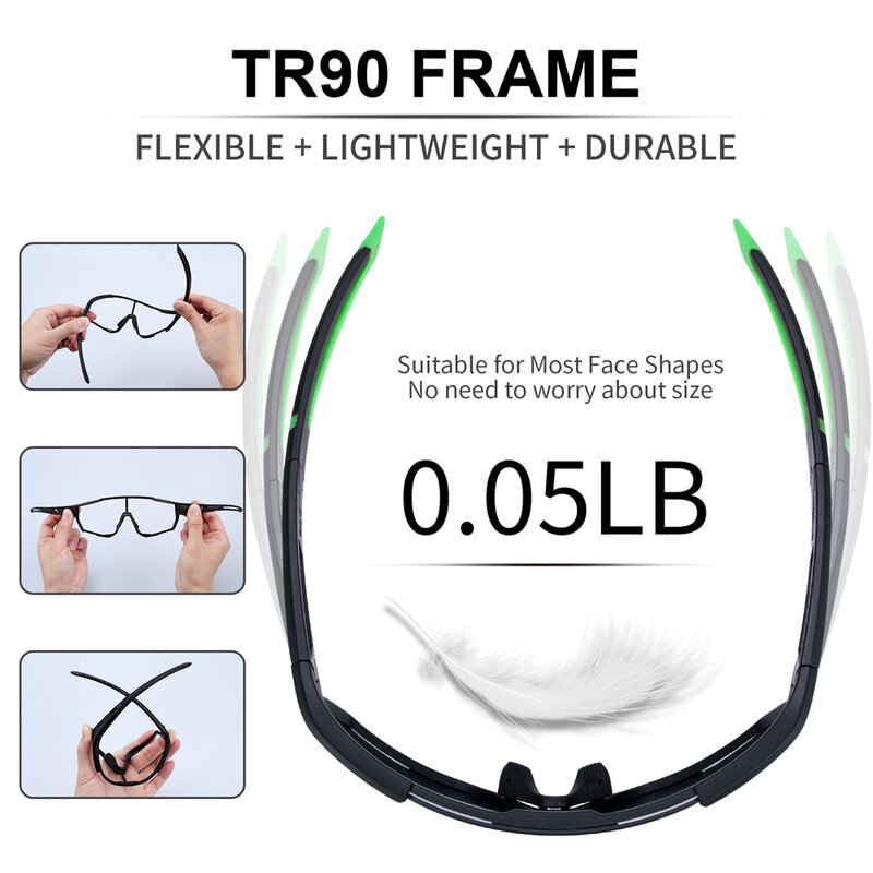 نظارات 2023 الرياضية المستقطبة ذات 5 عدسات قابلة للتبديل للرجال والنساء نظارات شمسية للركض والصيد