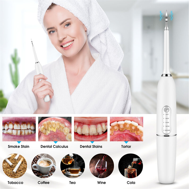Electric Sonic Dental Scaler Teeth Whitening Portable Tartar Teeth Cleaner Tool Ultrasonic Calculus Remover Dental Odontología