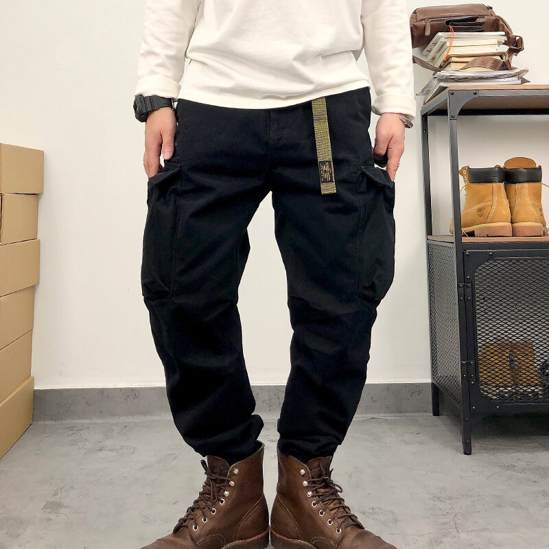 ملابس الشارع اليابانية عالية الجودة سراويل البضائع الرجال الملابس Harajuku ركض غير رسمية الأمريكية موضة السراويل التكتيكية الذكور #3