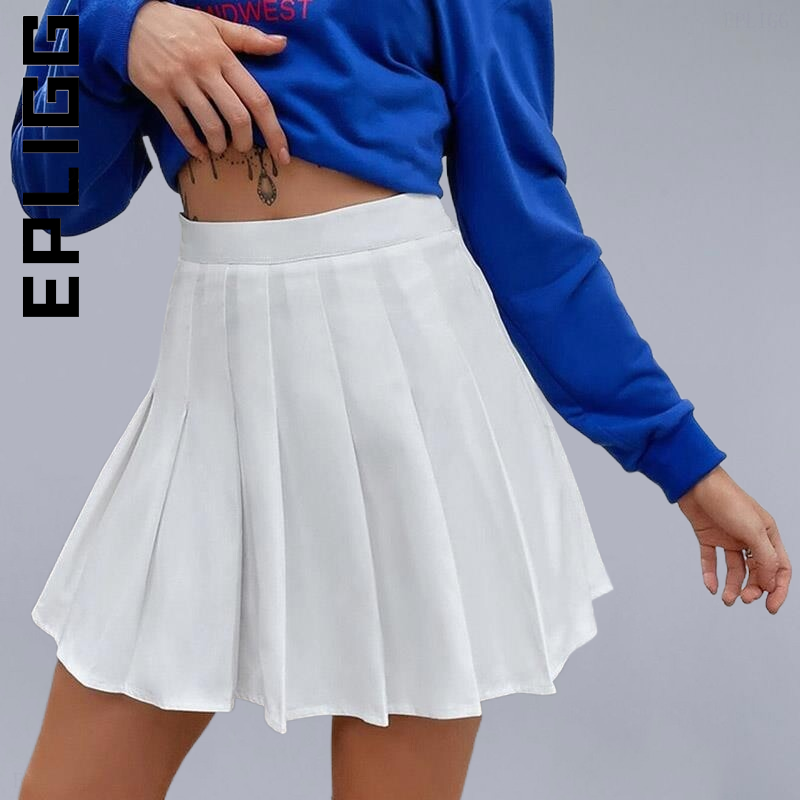 Epligg تنورة تنورة النساء جديد Hot البيع العصرية قيعان غير رسمية نمط Preppy لطيف Y2k تنورة لينة الكورية الإناث تنورة الإناث