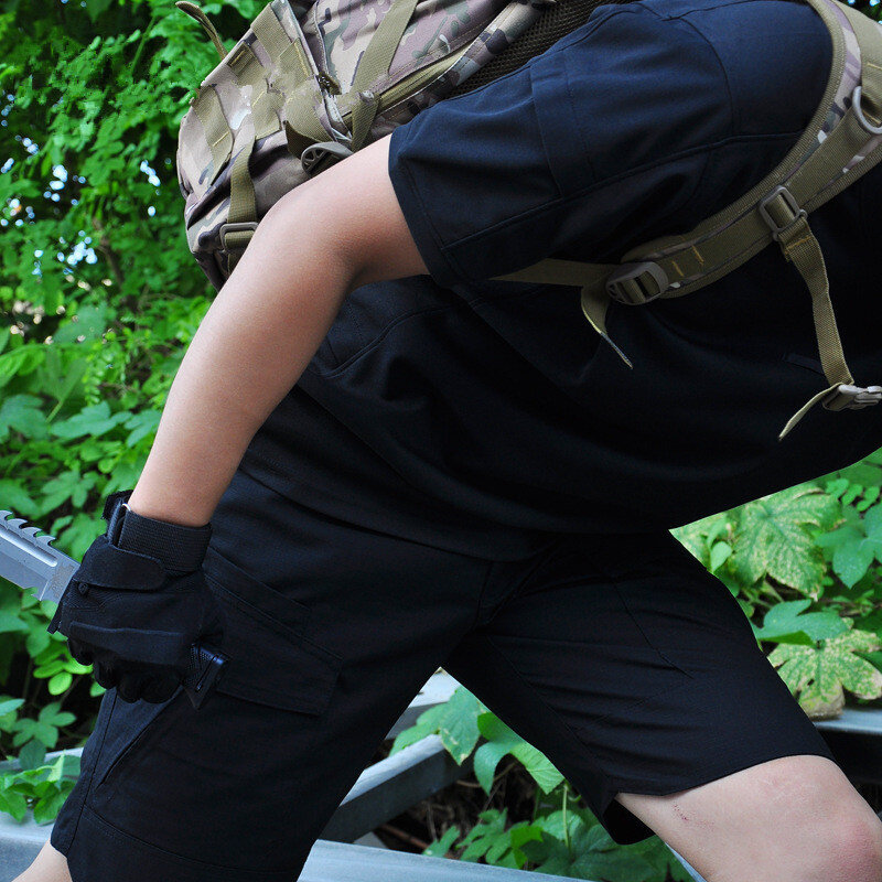 رجل تسلق الرياضة كامو تنفس السراويل الصيف الصيد في الهواء الطلق التدريب العسكري المشي لمسافات طويلة متعددة جيب التكتيكية بنطلون قصير