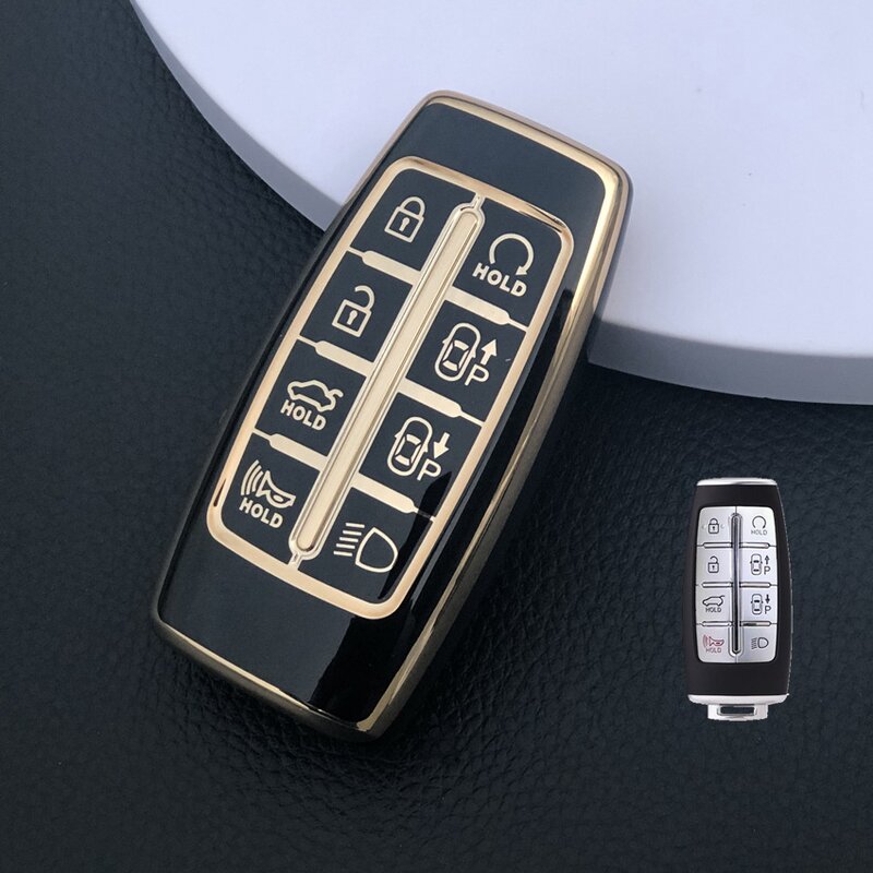 سيارة حافظة مفاتيح من البولي يوريثان غطاء حامل لهيونداي Genesis GV70 GV80 GV90 2020 2021 2022 حلقة مفاتيح واقية إكسسوارات واقية