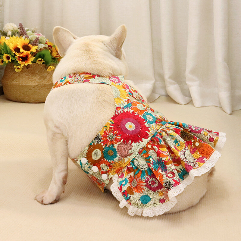 الكلب ملابس الصيف جرو تنورة الفرنسية البلدغ قصيرة الجسم البلدغ الدهون ملابس كلاب ملابس الحيوانات الأليفة الحمالة تنورة فتاة الكلب اللباس