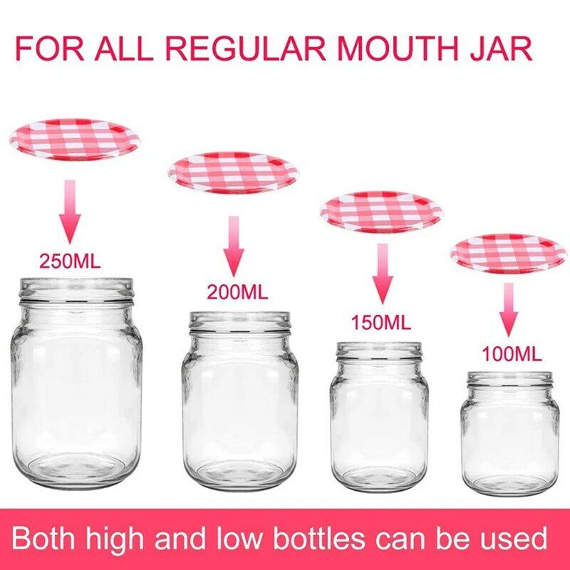 48Mason Jars Lids Regular Mouth, Canning Jar Lids For Mason Jars, Split-Type Lids Leak Proof And Secure Canning Jar