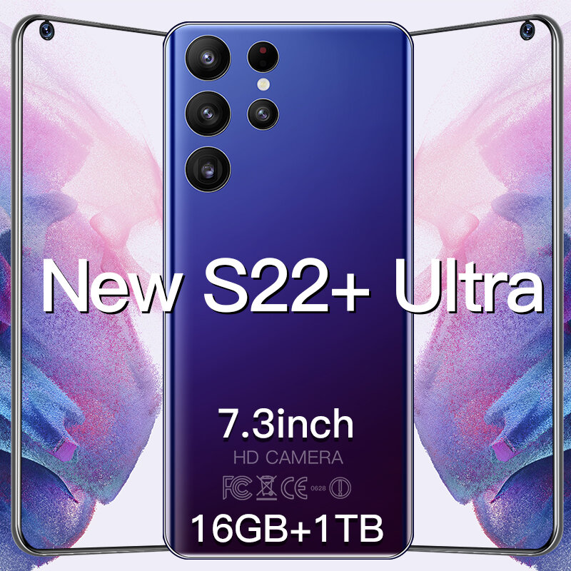 2022 جديد S22 + الترا الهاتف الذكي 7.3 بوصة 16 جيجابايت + 1 تيرا بايت 6800mAh 5G شبكة فتح هاتف محمول الهواتف المحمولة الإصدار العالمي