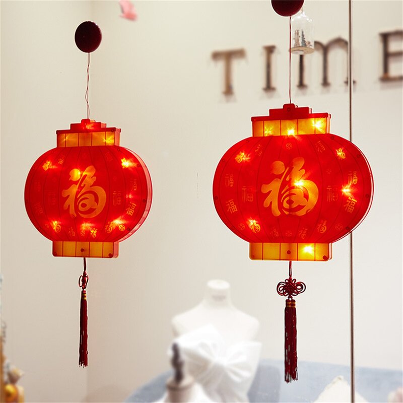2022 سنة من السنة النمر الصين السنة الجديدة زينة فانوس صيني ضوء الربيع مهرجان شفط كأس بطارية تعمل بالطاقة فانوس #2