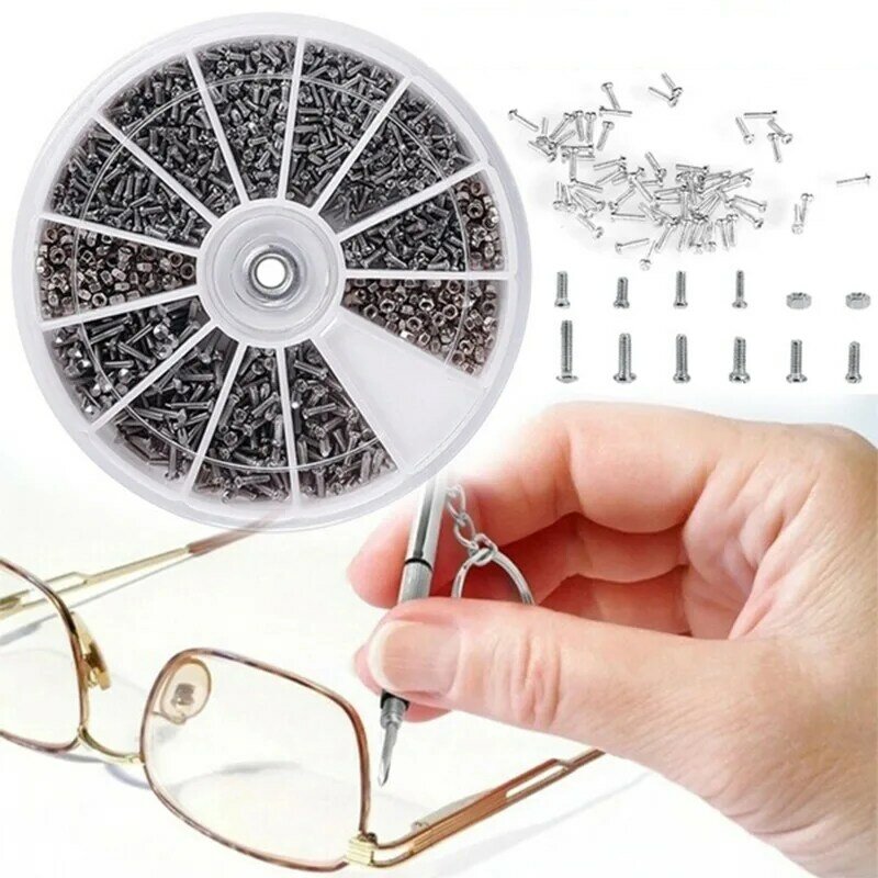 1 مربع 12 أنواع الساخن بيع إصلاح جزء أدوات صغيرة مسامير المكسرات تشكيلة كيت لمشاهدة نظارات متنوعة مجموعة إصلاح أجزاء