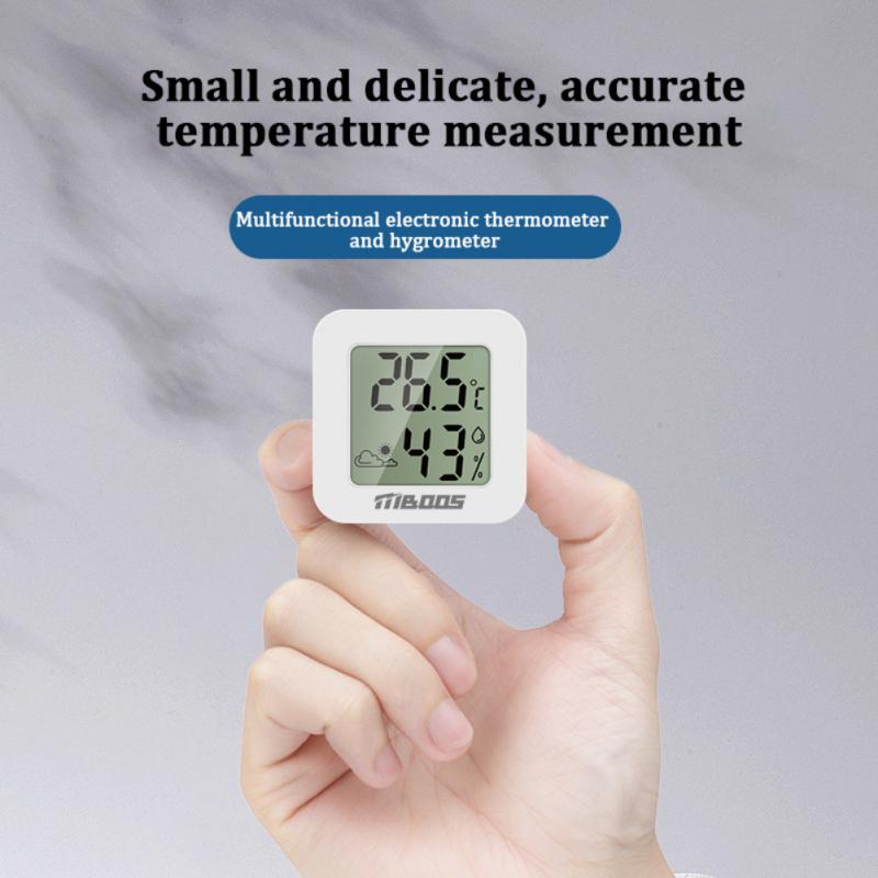 ميزان حرارة رقمي صغير بشاشة LCD كاشف الرطوبة منزلي داخلي لقياس درجة حرارة الغرفة والرطوبة جهاز استشعار محطة الطقس