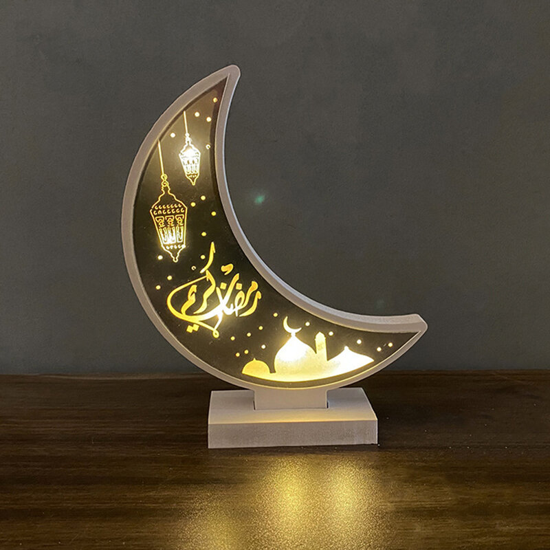 LED مصباح قمري رمضان ديكور خشبي ليلة ضوء القمر الزخرفية الخفيفة للمنزل عطلة الديكور النوم الإضاءة