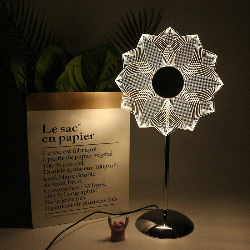 2022 New Ins Creative Decoration Lamp Flower Bed Lighting Atmosphere Feeling Small Night Light Atmosphere  night light