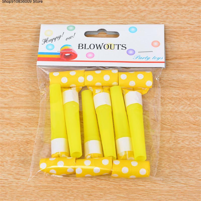 6Pcs/Lot Dot Color Party Blowouts Whistles Kids Birthday Party Favors Decoration Supplies Children's Birthday Decoration