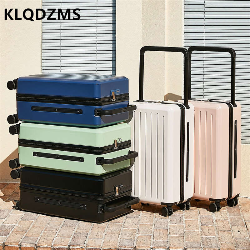 KLQDZMS أسلوب بسيط 20 "24 بوصة الأمتعة للجنسين صندوق سفر عالية الجودة حقيبة تروللي بعجلات حقائب العجلات