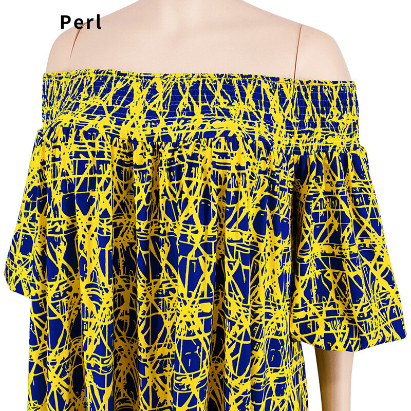 Perl قبالة الكتف حجم كبير فستان طويل مع حزام عادية بوهو عطلة فساتين للنساء فضفاضة الإناث الملابس الزي Xl-5xl