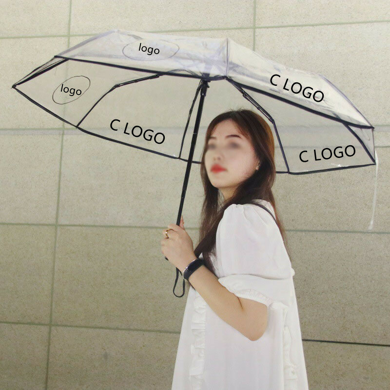 مظلة شركة فاخرة شفافة التلقائي مظلة السيارة غير نافذ للمطر مقاوم للماء موضة النساء مظلة الجنية المطر والعتاد