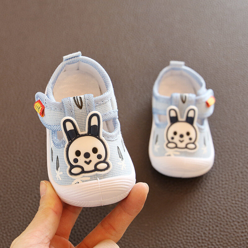 2022 بيبي بوي حذاء كاجوال أزرق وردي لطيف أرنب نمط الوليد الرضع طفلة أحذية طفل الأخفاف أحذية صار F01201