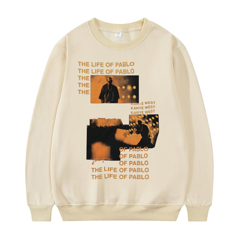 Kanye West THE LIFE OF PABLO Album Music Print Pullovers Men's Brand Streetwear Men Women Fashion Oversized Pullover Man Clothes
