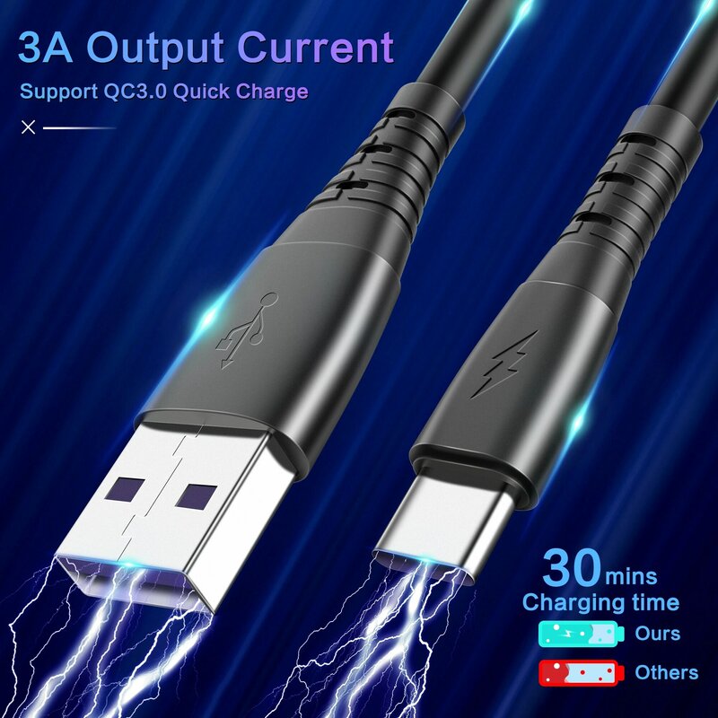 قابل للسحب الربيع USB C كابل 3A شحن سريع سلك لهواوي شاومي سامسونج سريعة Charge3.0 نوع C كابلات مايكرو USB بيانات الحبل