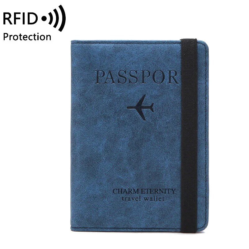 تتفاعل خمر جواز سفر الأعمال يغطي حامل متعدد الوظائف ID البنك بطاقة محفظة من جلد PU إكسسوارات السفر للنساء/الرجال