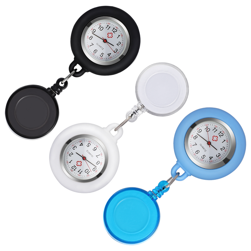 ساعة بسيطة قابل للسحب تصميم رقمي ممرضة سهلة مشبك جيب كليب على الساعات ملكة جمال