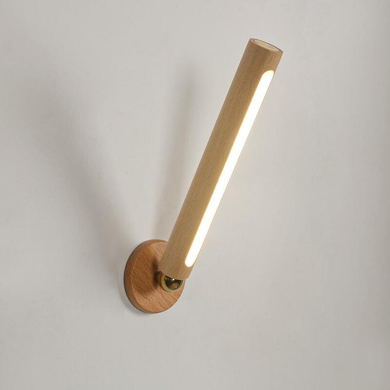 مصباح جداري خشبي Led قابل للدوران 360 درجة شحن Usb ضوء ليلي ممغنط لغرفة المعيشة مصابيح حائط الشرفة ديكور الممر