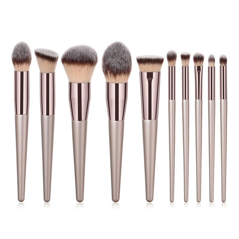 10/14pcs Champagne makeup brushes set for cosmetic foundation powder blush eyeshadow kabuki blending make up brush beauty tools