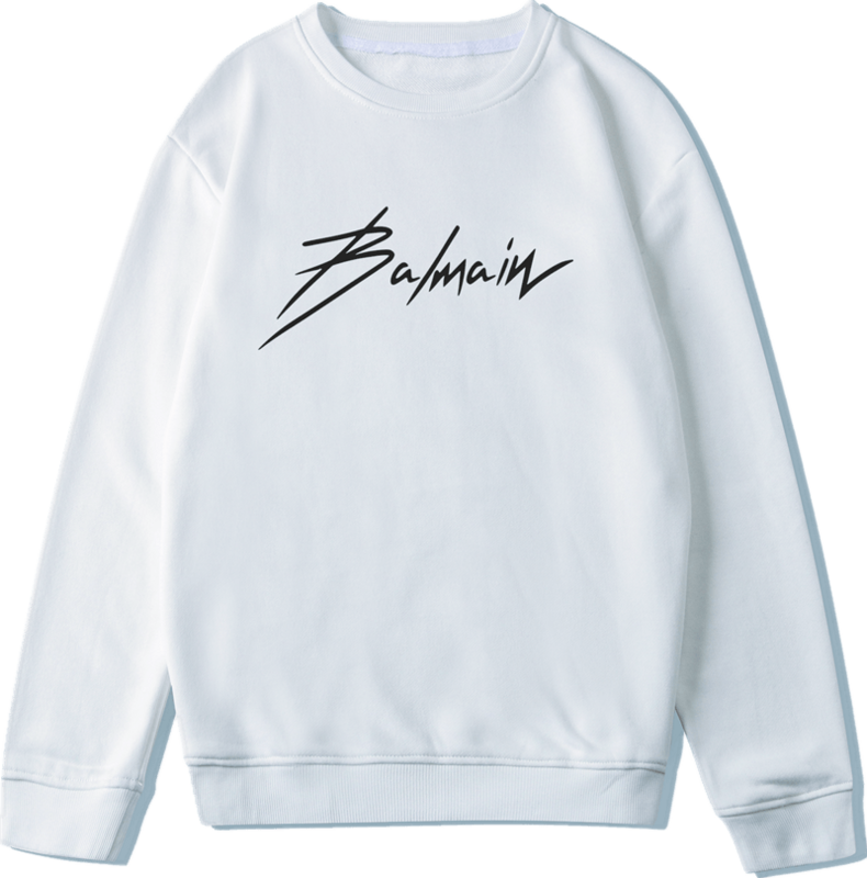 Balmain Hoodies & Sweatshirts New Men's And Women's Unisex Letter Printed Long Sleeve Crew Neck Pullover Casual Sweatshirts