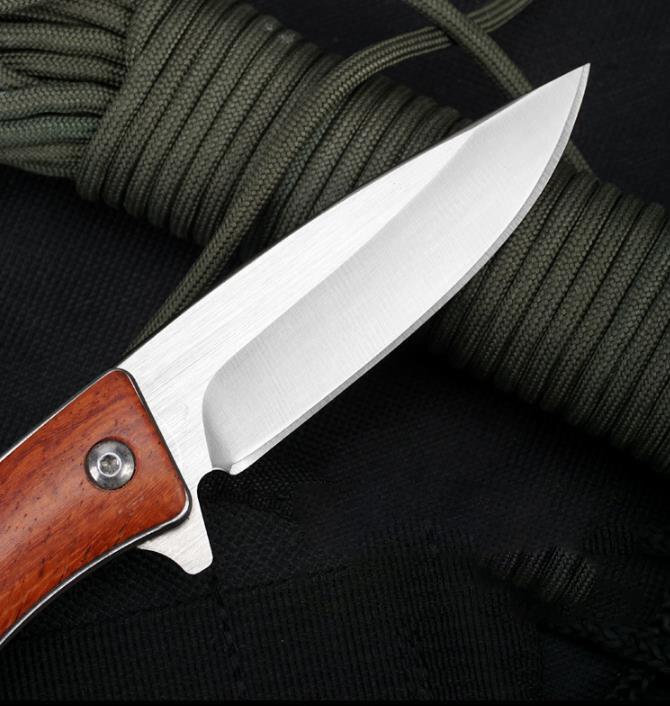 عالية الجودة في الهواء الطلق التكتيكية جيب سكين للفرد خشبية G10 مقبض البرية بقاء المحمولة جيب السكاكين EDC أداة