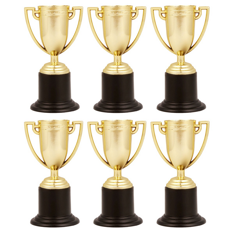 6 Pcs  Plastic Golden Trophy Student Sports Award Trophy Reward for Competitions (Gold) #1